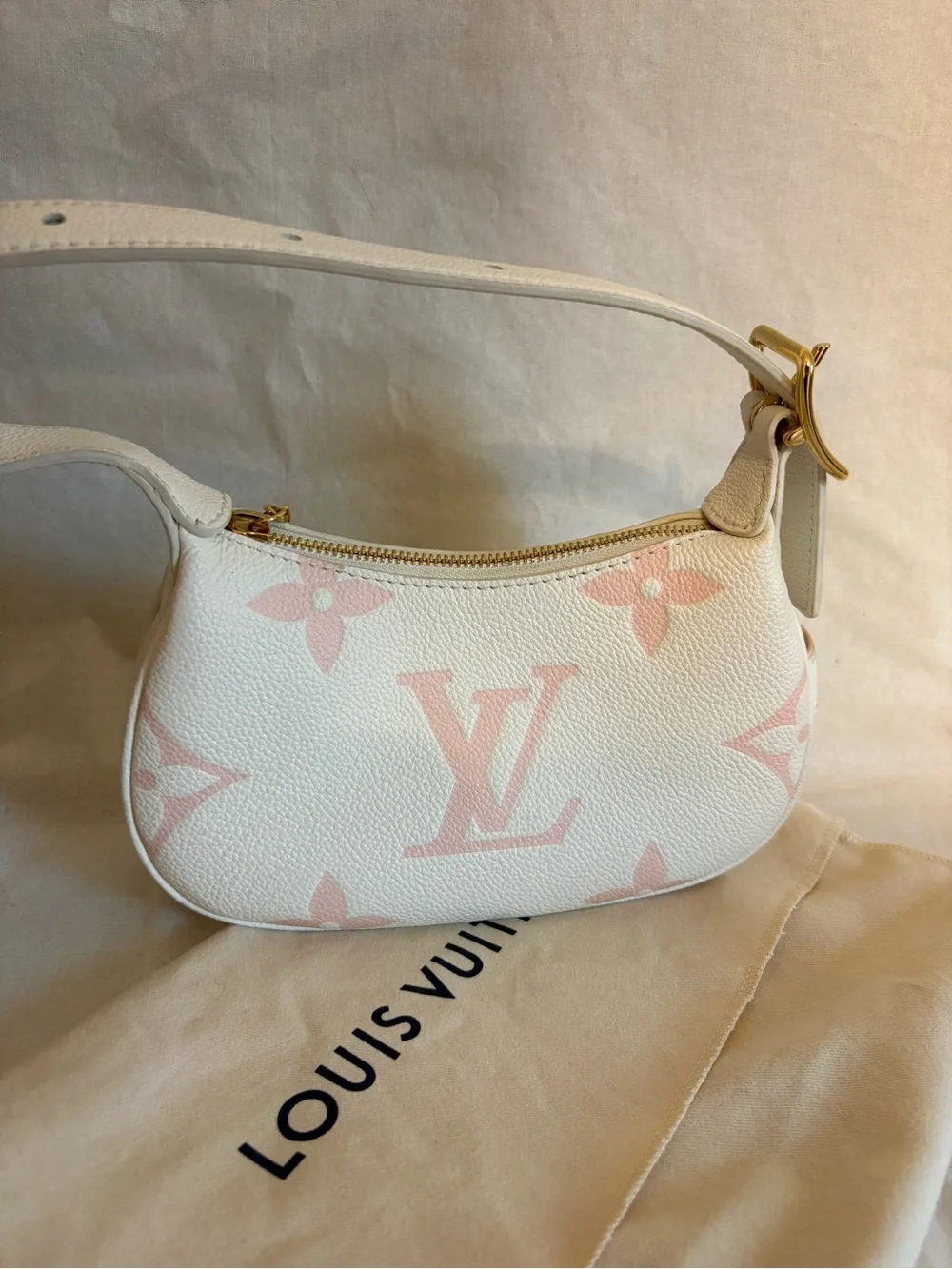 Louis Vuitton White & Pink Mini Moon Bag